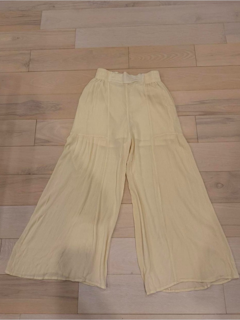 Kendall & Kylie Soft Cream Wide-Leg Palazzo Pants